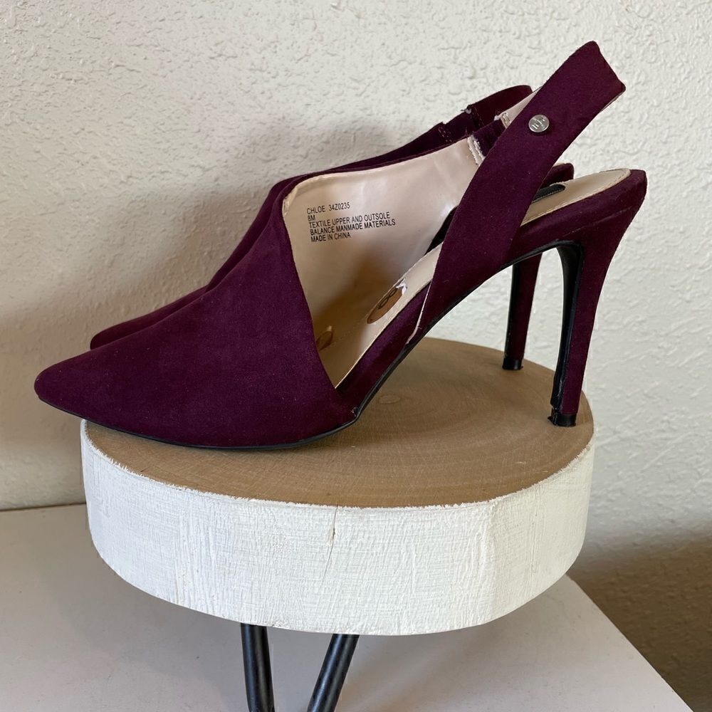 Jones New York Signature Plum Suede Heels Size 8 EUC